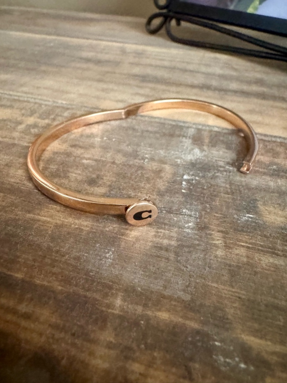 Coach Rose Gold Tone Stackable Rings and Bangle Set - Picture 3 of 8